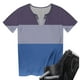 thumbnail image 4 of Camisetas de Cuello Redondo Botón de Impresión de la Moda de Manga Corta de las Mujeres, Poliéster Spandex, 4 of 5