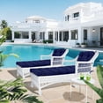 thumbnail image 6 of BPS 76" x 22" x 5" Tufted Chaise Lounge Cushion, Water-Resistant Outdoor Wicker Patio Chair Cushion, Set of 2 - Dark Blue, 6 of 9