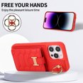 thumbnail image 2 of Nalacover for iPhone 14 Pro Ring Holder Crossbody Wallet Case with Credit Card Slots, Lanyard Shoulder Strap Premium PU Leather Wrist Hand Strap Cover with Kickstand,Red, 2 of 10