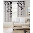 thumbnail image 3 of Blackout Curtains for Bedroom, Grey Ombre Botanical Room Darkening Window Drapes for Living Room, Watercolor Gray Pastoral Leaf Rustic Thermal Insulated Grommet Curtains, 42x84 inch, 2 Panels, 3 of 9