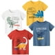 thumbnail image 1 of Camiseta TABNIX con diseño de dinosaurio, manga corta, 2 a 7 años, algodón, 4 unidades, 1 of 6
