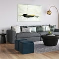 thumbnail image 5 of Rockwood 17 inch Wide Cube Storage Ottoman with Tray in Distressed Dark Blue Vegan Leather, 5 of 13
