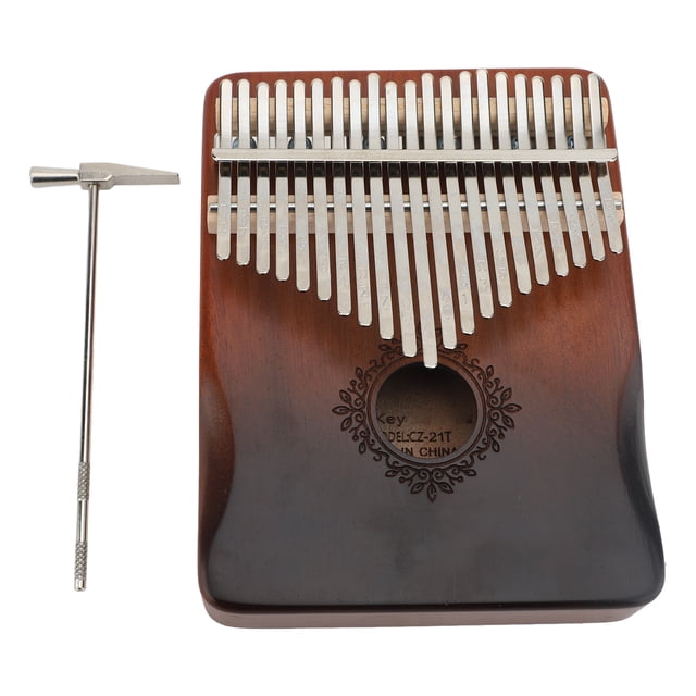 21 Key Kalimba Thumb Piano Instrument Professional Tuned Handmade Mahogany Metal with Embossed Notes and Ergonomic Curve Design for Adults Beginners Kids Performances