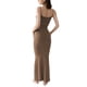 thumbnail image 3 of Txlixc WFaldas largas de tirantes de verano para mujeres, faldas de lazo cuadrado de pasta sólida para clubes de fiestas Txlixc moda, 3 of 6