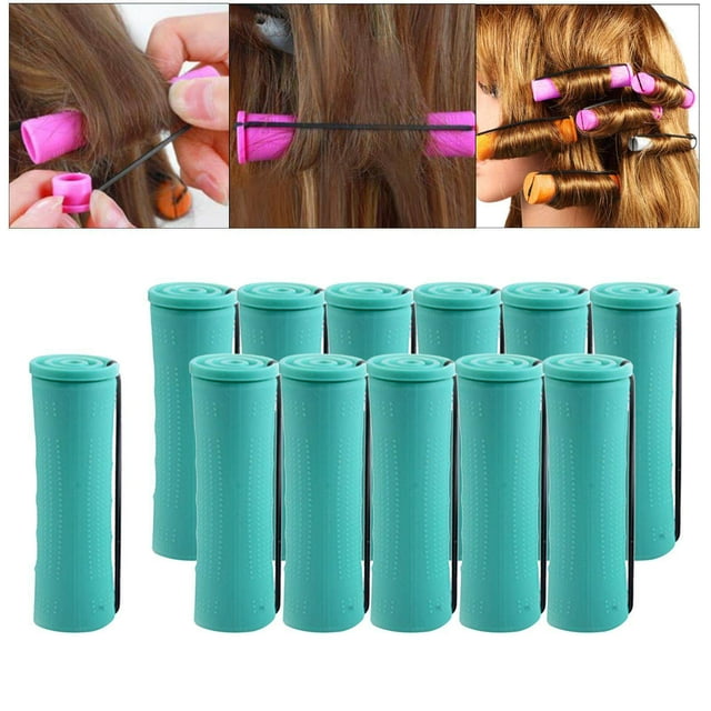 Langgg Curl Cold Wave Perm Rods tool rubber Curling Hair Cold Wave medium natural Cold Curly Wavy Rod Set Women Girls 12Pcs 2.5cm