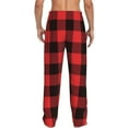 thumbnail image 3 of Balery Buffalo Plaid Red Black print Men's Pajama Pants,Ultra Lightweight Pjs,Lounge Pant-Large, 3 of 9