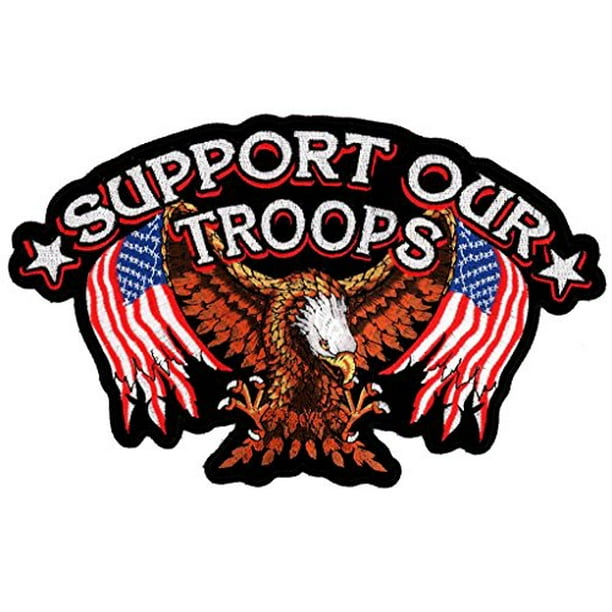 Support Our Troops Military Patriotic Embroidered Back Patch Iron Sew Hlpm Walmart Com Walmart Com
