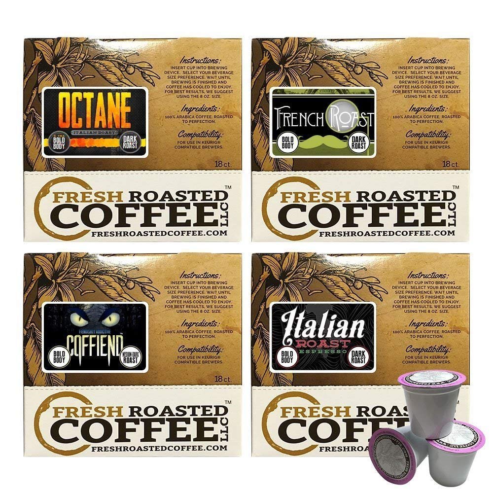Fresh Roasted Coffee LLC, Bold Coffee Pod Variety Pack, Artisan Blend, MediumDark & Dark Roast