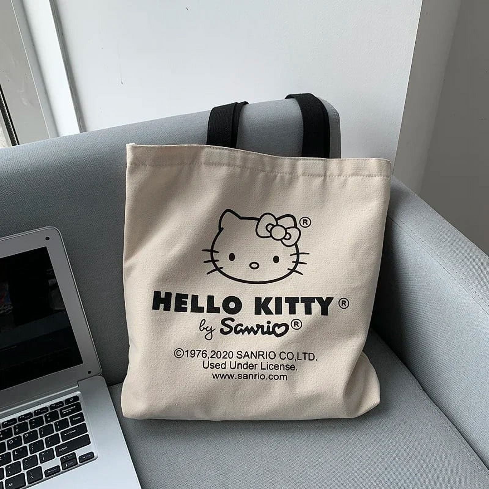 Canvas Tote Bag Hello Kitty Aesthetic Personalized Custom Reusable Grocery Bags Shopping Shoulder Bag Cute Travel Tote Bag Bag Walmart