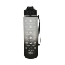 Tuvgenk Plastic Water Bottles with Time Marker with Straw with Handle Water Bottles Black-And-White Gradient 32 Oz