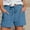 Blue, variant on Summer Rollbacks POROPL Women Shorts Summer Elastic Waist Stretch Casual Shorts with Pockets
