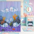 thumbnail image 2 of Manfei Cute Salamander Pattern Shower Curtain 72Wx72L,Sea Animal Axolotl Bathroom Curtain, 2 of 5