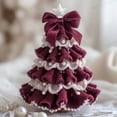 thumbnail image 6 of Colorful Crochet Plush Christmas Tree with Bows Decorations Pendant For Family Fun Soft Materials Ornament, 6 of 8