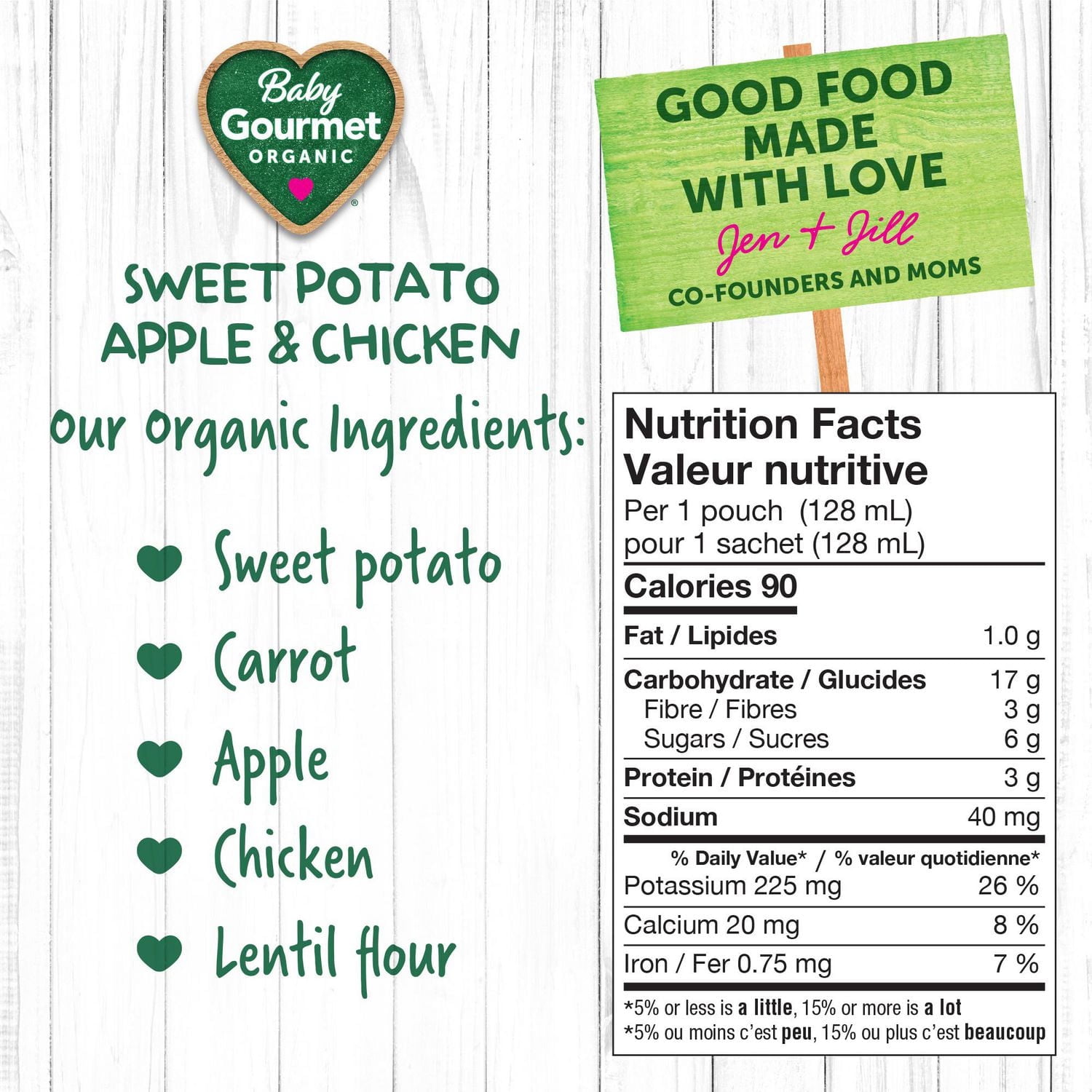 Baby Gourmet Organic Meal Sweet Potato Apple & Chicken, Puree - 128 mL
