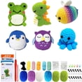 thumbnail image 2 of Beginners Crochet Kit with, 6 PCS Animals Complete Crochet Kit Beginners for Adults and Kids, Craft Knitting Crochet Starter Kit with Step-by-Step Video Tutorial and Instruction ( Frog ，penguin, octo, 2 of 9