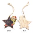 thumbnail image 4 of 6PCS Christmas Hanging Ornament Retro Wood Cartoon Sign Christmas Tree Ornament, 4 of 10