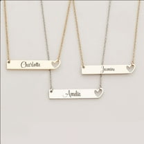 Personalized Heart Bar Name Necklace Christmas Gift for Her