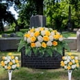 thumbnail image 2 of GUANGHONG 1PC Cemetery Flowers for Cemetery Rose Realistic Silk Cemetery Flowers Bouquet with Saddle in Decorative Lasting Cemetery Flowers for Floating, 2 of 6