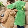 thumbnail image 4 of ZHUASHUM Coats For Baby Boys Girls Unisex Animal Face Hooded Towel And Plush Animal Face Robe Pretty Cartoon Bathrobe Green 4-5 Years, 4 of 4