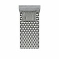 thumbnail image 2 of Ambesonne Geometric Fitted Sheet & Pillow Sham Set, Minimalist Link Shape, Full, Grey Black White, 2 of 3