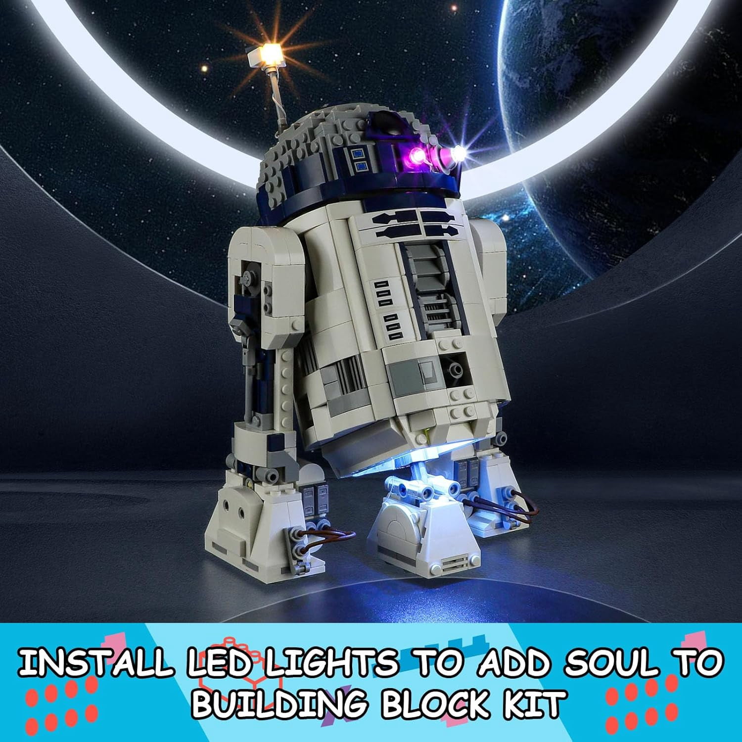 LED Light Kit for Lego 75379 R2-D2 Building Set, Compatible with Lego 75379 Building Blocks Model(Not Include Blocks Set)