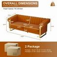 thumbnail image 3 of 84" Velvet Sofa Couch, TUANLUO 3 Seater Couch with Rolled Armrest and Metal Leg, Modern Tufted Sofa Couch for Living Room Bedroom, Orange, 3 of 7