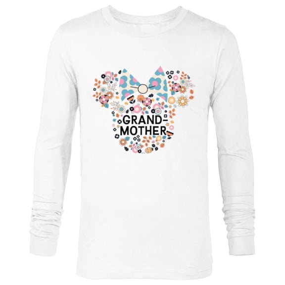 Disney Minnie Mouse Grandmother Icon Flowers Mother’s Day - Long Sleeve T-Shirt for Men - Customized-White