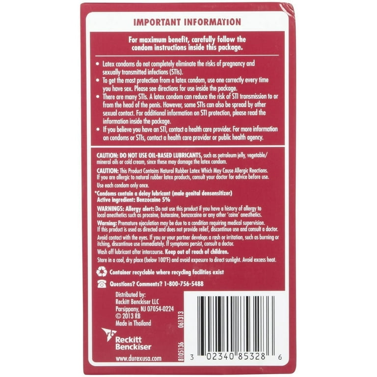 Durex Performax Intense Lubricated Ribbed Dotted Premium Condoms, 12 ct -  (Pack of 6)
