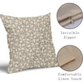 thumbnail image 4 of Tan Khaki Floral Block Print Pillow Covers 20x20 Inch Set of 2, Vintage Cottage Style Beige Decorative Throw Pillow Cases Outdoor Cushion Covers Rustic Farmhouse Decoration Sofa Couch Bed Decor, 4 of 6