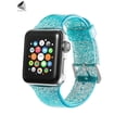 thumbnail image 2 of PULLIMORE Glitter Bling Silicone iWatch Replacement Band 38mm 42mm Apple Watch Band Sport Wristband Strap for iWatch Series 8/7/6/5/4/3/2/1 SE (Green), 2 of 9