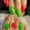 Coffin Summer Watermelon, variant on Fofosbeauty 24pcs Press on False Nails, Coffin Fake Acrylic Nails, French Flower Pure White