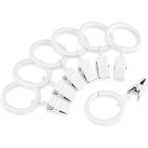 Iron Metal Curtain Clip Rings 1 Inch Interior Diameter (White, 20)