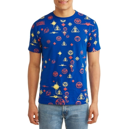 - Captain Marvel All-Over-Print Men's Short Sleeve Graphic T-Shirt, up to 2XL
