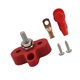thumbnail image 3 of Bloque de terminales de distribución de batería, M6 1/4 pulgadas, acero inoxidable, bloques de terminales de barra de bus de servicio pesado para camiones RV Bus Marine Auto 1x rojas Soledad bloque de terminales, 3 of 10