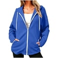 thumbnail image 2 of Neewe Sweaters for Women Long Sleeve Drawstring Sweatshirt Fashion Hoodies Zip Up Loose Casual Fall Tops S-2XL, 2 of 7