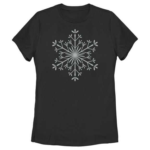 Women's Lost Gods Christmas Snowflake Graphic Tee Black Large