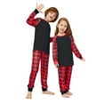 thumbnail image 5 of Herrnalise Christmas Pajamas For Family Christmas Fashion Long Sleeves Child Printed Top+Pants Family Matching Pajamas Set Matching Christmas Pjs For Family Black-Kids, 5 of 9