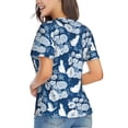 thumbnail image 2 of Goofa Rose Flowers Pattern Women's Slim-Fit Short-Sleeve V-Neck T-Shirt,Classic-Fit Short-Sleeve V-Neck T-Shirt-X-Large, 2 of 5