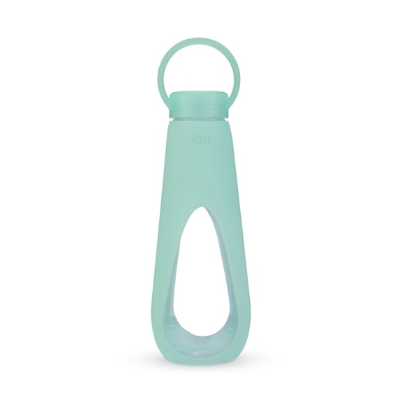 Host Revive Glass Water Bottle, Travel, Outdoor, Sports Bottle, 16oz, Mint