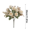 thumbnail image 3 of Ramo de flores artificiales Rosa y peonía crisantemo, decoración para bodas en casa, tela de seda de larga duración, tallos flexibles, exposición interior de oficina, 30cm, 3 of 8