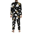 thumbnail image 5 of Bingfone Men'S Pajama Set 2 Piece Loungewear Pjs, Long Sleeve With Pajama Pants-Honey Bees At Night, 5 of 9