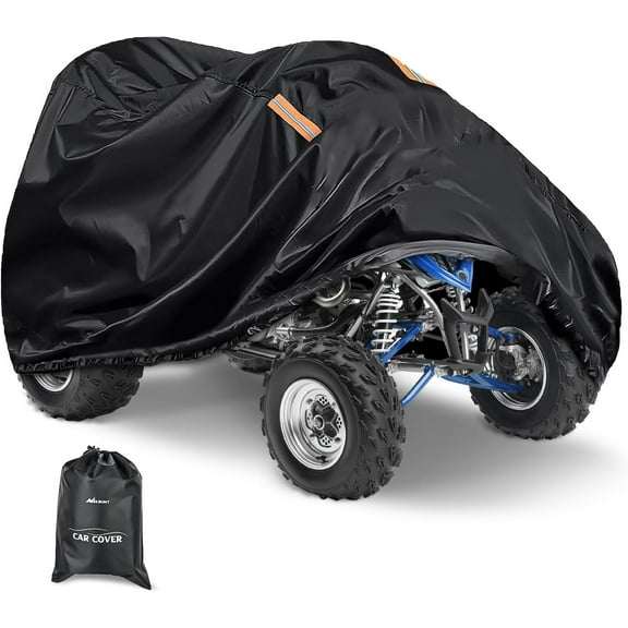 Nilight ATV Cover Waterproof 420D Heavy Duty Ripstop Material Black Protects 4 Wheeler from Snow Rain All Season All Weather UV Protection Fits up to 82"(82'' Lx47''W x 45''H)
