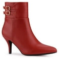 thumbnail image 1 of Unique Bargains Women's Pointy Toe Buckle Stiletto Heels Ankle Boots, 1 of 8