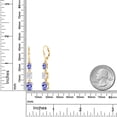 thumbnail image 6 of Gem Stone King 18K Yellow Gold Plated Silver Blue Tanzanite 3 Stone Dangle Earrings for Women (5.02 Cttw, Gemstone December Birthstone, Oval 8X6MM, 7X5MM and 6X4MM), 6 of 6