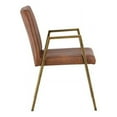 thumbnail image 3 of Sunpan Homer 18.5" Modern Faux Leather Dining Armchair in Brown/Antique Brass, 3 of 7