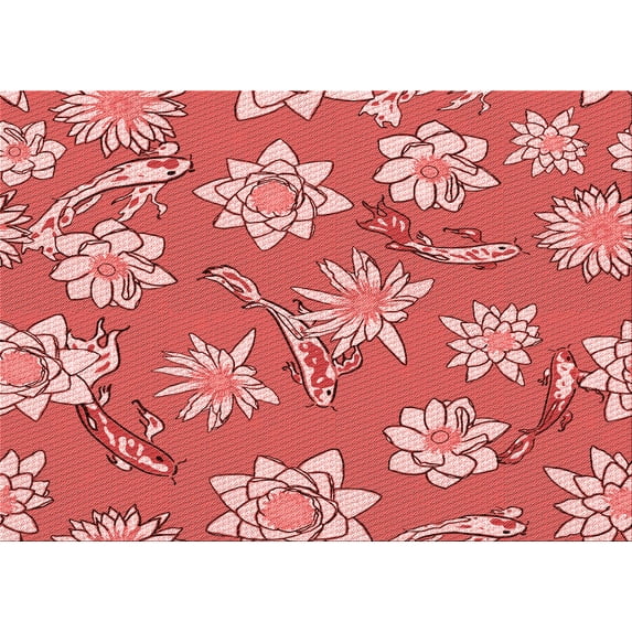 Ahgly Company Machine Washable Indoor Rectangle Transitional Light Coral Pink Area Rugs, 6' x 9'