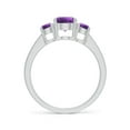 thumbnail image 2 of ANGARA Natural 0.8 Ct. Amethyst with Diamond Classic Ring in 14K White Gold for Women (Ring Size: 3), 2 of 9