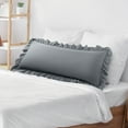 thumbnail image 3 of PiccoCasa Microfiber Ruffle Body Pillowcases with Envelope Dark Gray 20"x54", 3 of 7