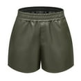thumbnail image 1 of Shorts en Similicuir Taille Haute pour Femmes, Shorts Aguichant en Cuir PU, 1 of 6