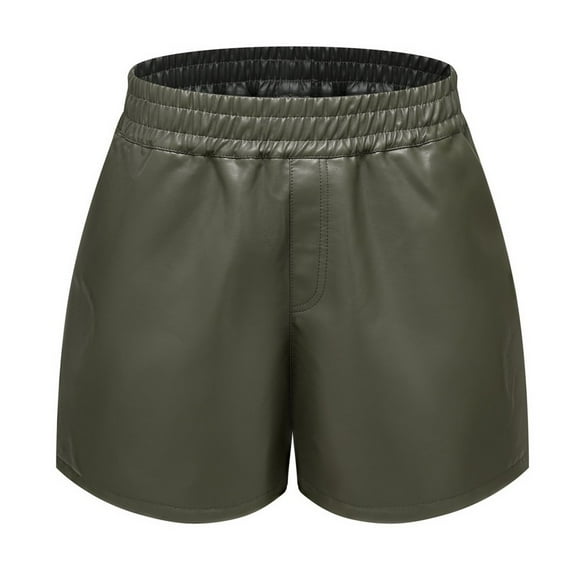 Women‘s High Waist Faux Leather Shorts Sexy PU Leather Shorts